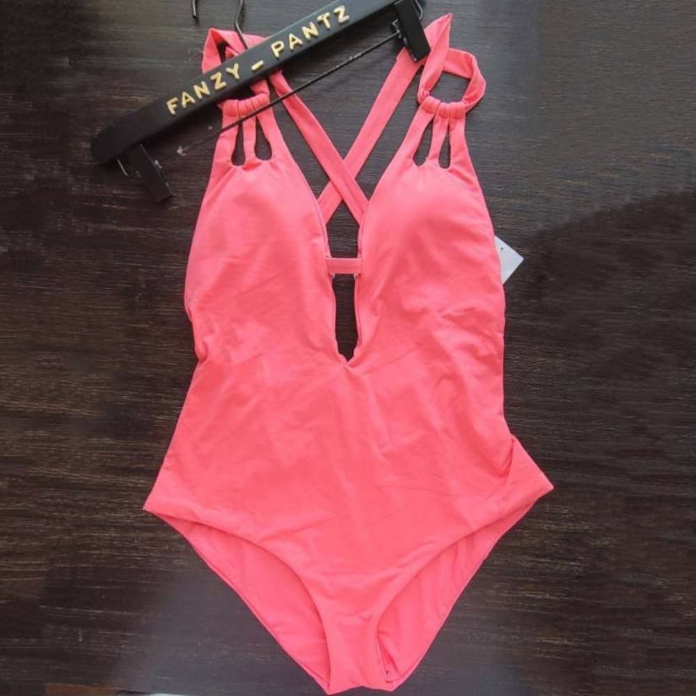 BECCA Skylar Plunge One Piece Swimsuit - Picture 2 of 5